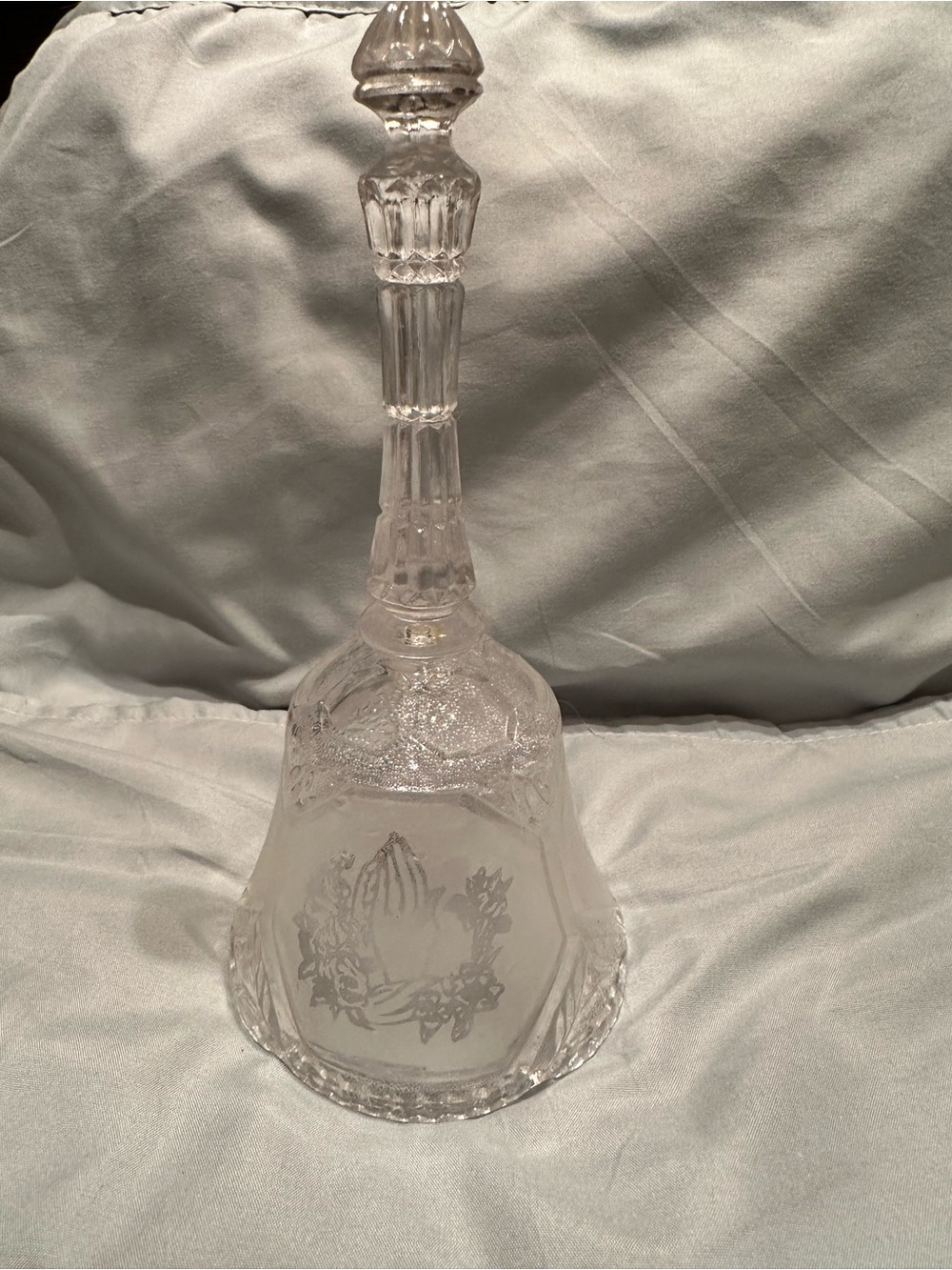 Crystal Prayer Bell - Clear Glass Home Art